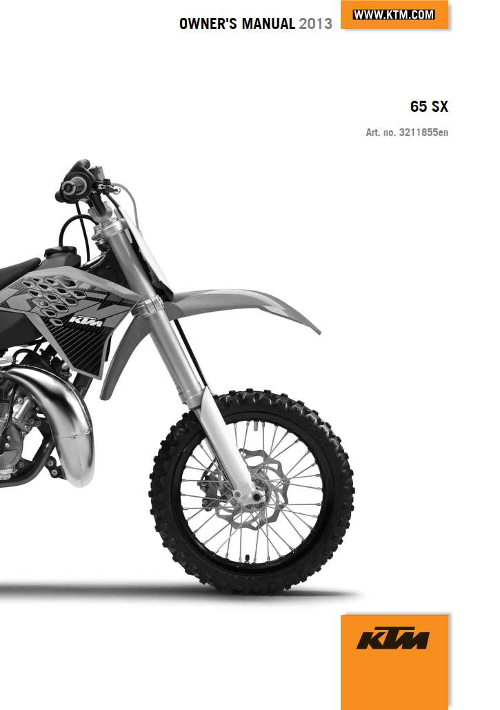 KTM 65 SX 2013 Owner’s Manual - PDF for FREE