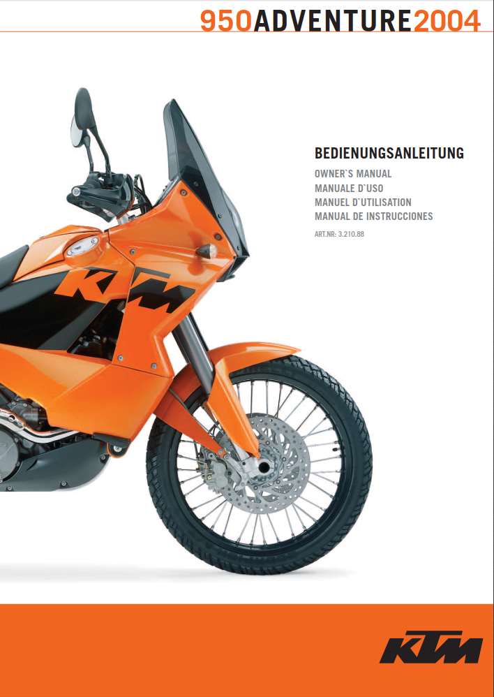 KTM 950 Adventure 2004 Owner’s Manual