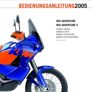 KTM 950 Adventure S 2005 Owner’s Manual