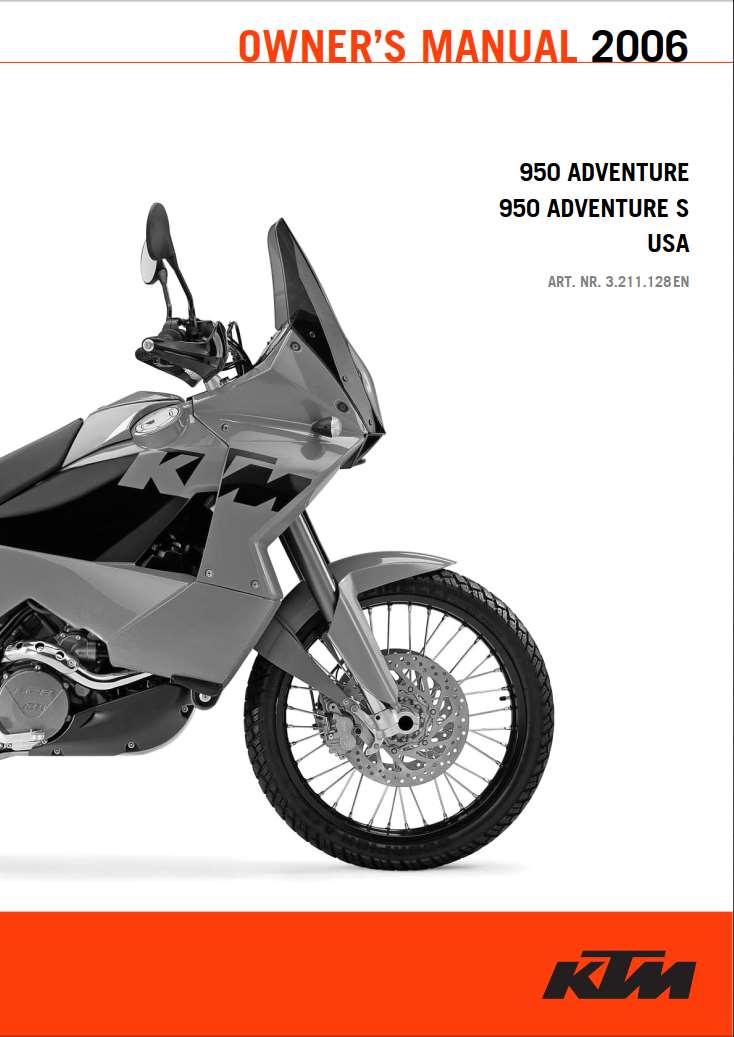 KTM 950 Adventure S 2006 Owner’s Manual