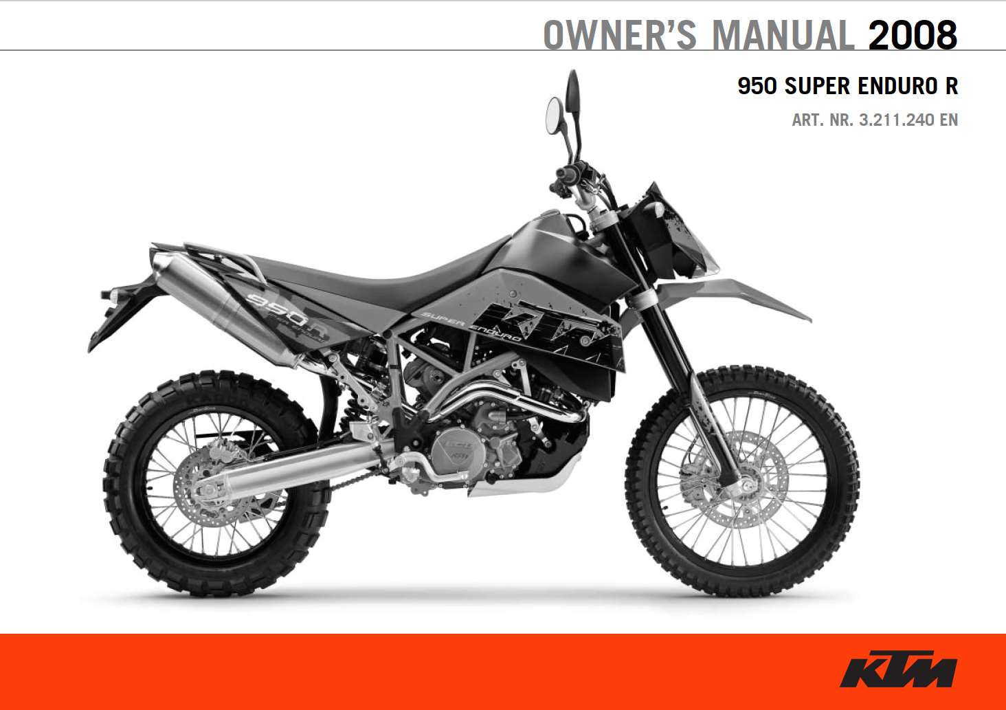KTM 950 Super Enduro 2008 Owner’s Manual