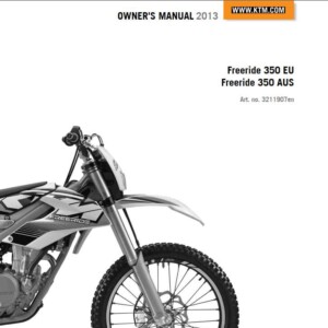 KTM Freeride 350 2013 Owner’s Manual