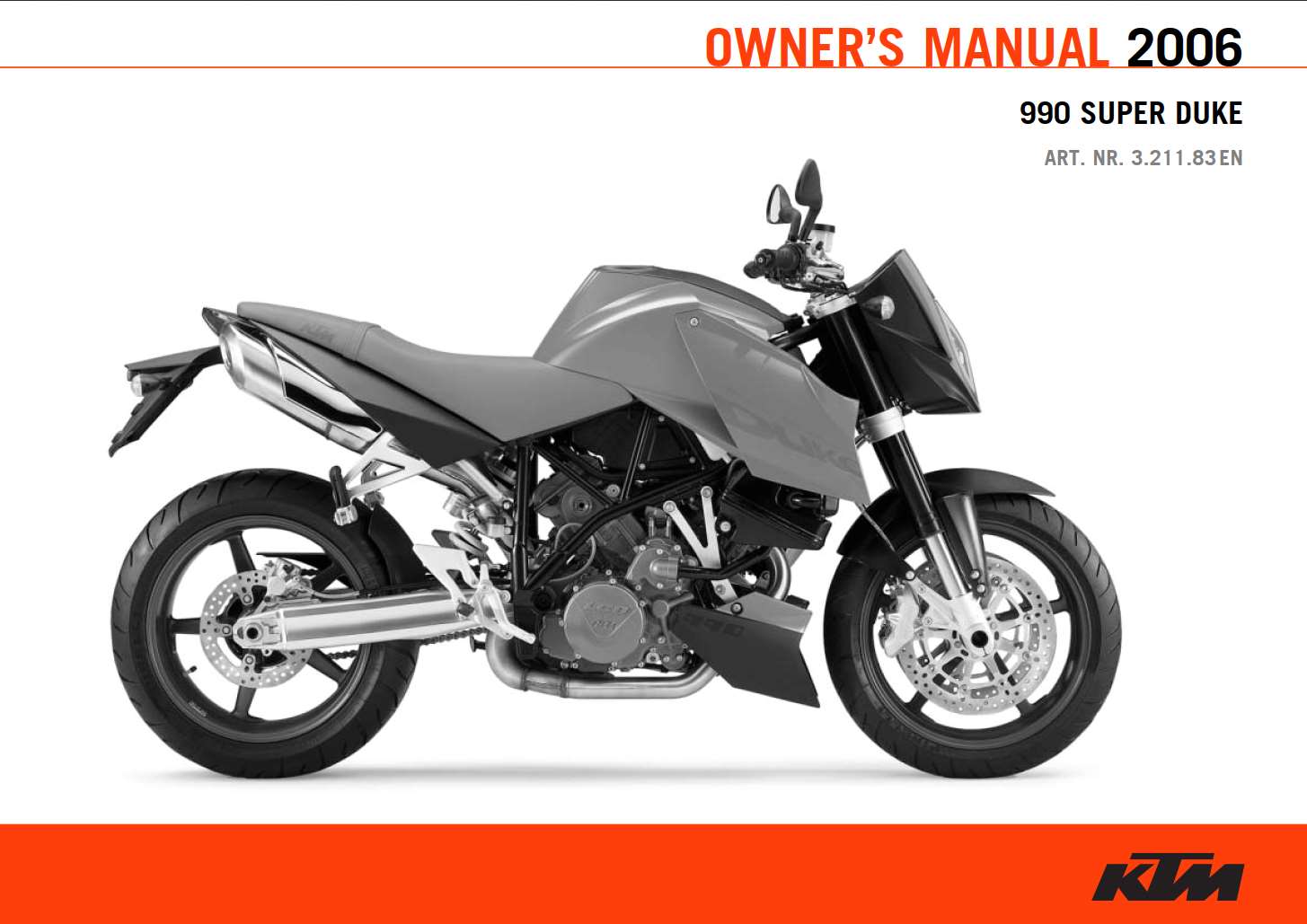 KTM Super Duke 2006 Owner’s Manual