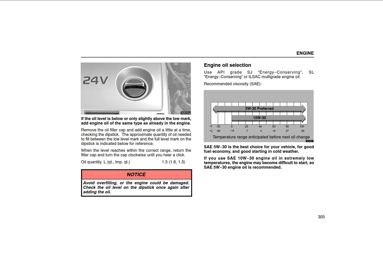 Lexus ES300 2002 Engine Owner's Manual