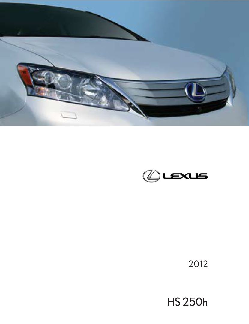 Lexus HS250H 2012 Owner's Manual