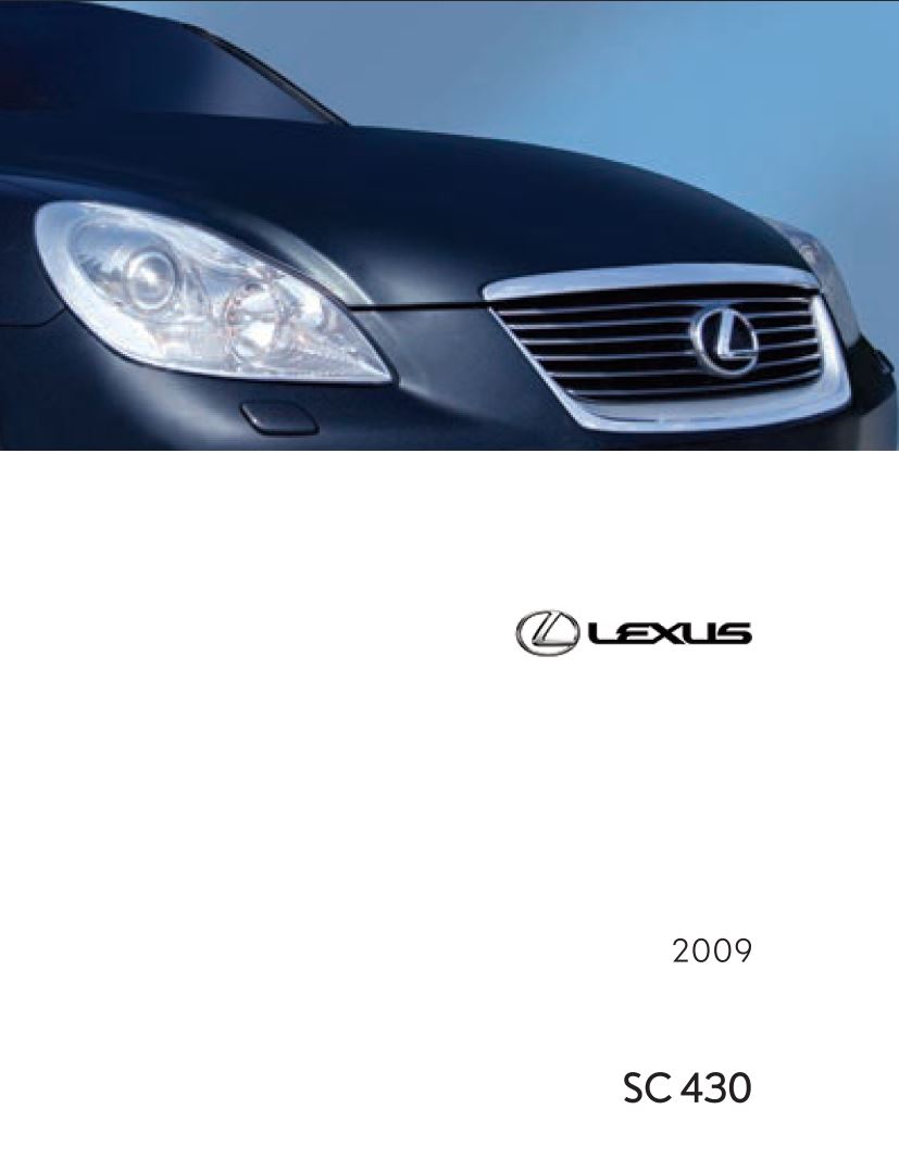 Lexus SC430 2009 Owner's Manual