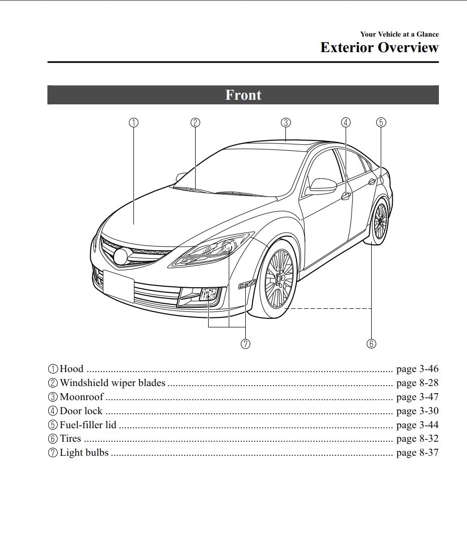 Mazda 6 2009 Owner's Manual – Pdf Download