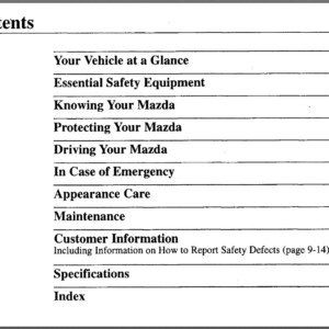 Mazda 626 2000 Owner's Manual
