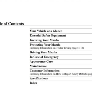Mazda B4000 2001 Owner's Manual