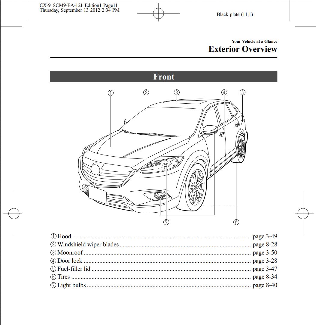Mazda CX-9 2013 Owner's Manual
