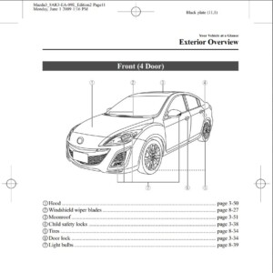 Mazda Mazdaspeed 3 2010 Owner's Manual