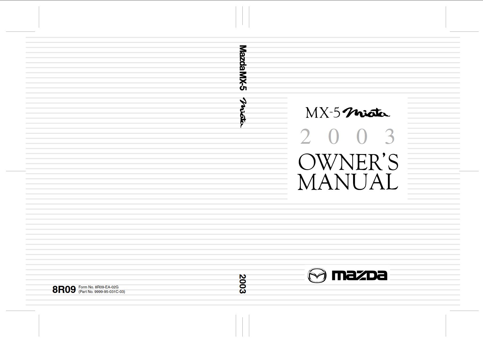 Mazda MX-5 2003 Owner's Manual