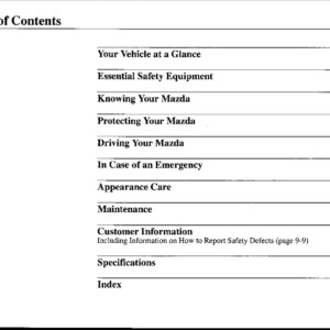Mazda Protege 2001 Owner's Manual