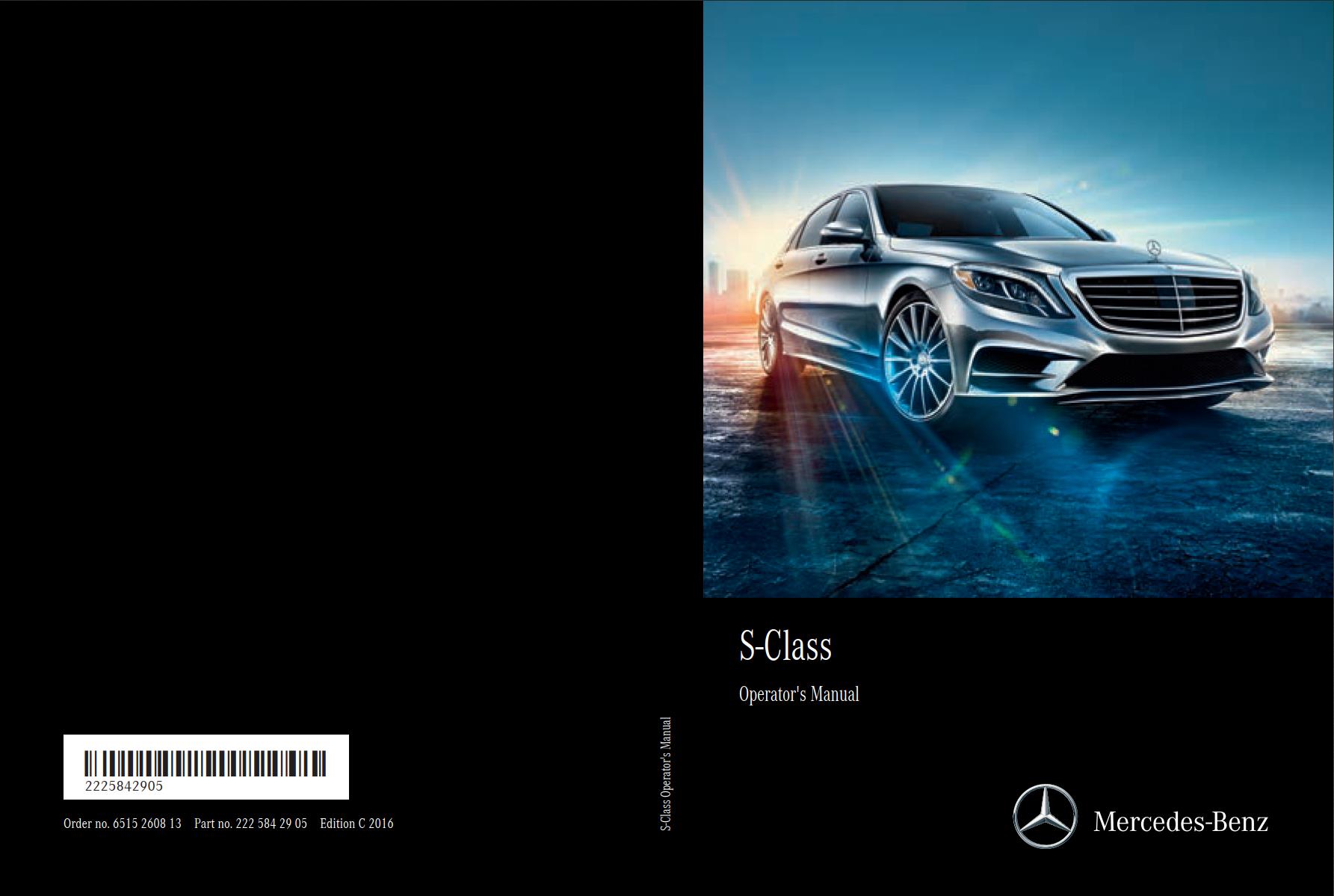 Mercedes-Benz S-Sedan 2016 Owner's Manual