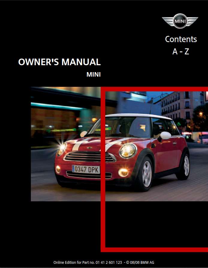 Mini Cooper 2009 Owner's Manual