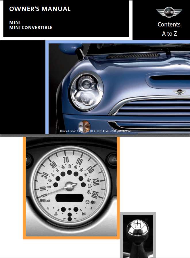 Mini Cooper Convertible 2008 Owner's Manual