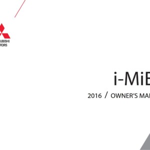Mitsubishi i-MiEV 2016 Owner's Manual