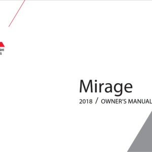 Mitsubishi Mirage 2018 Owner's Manual