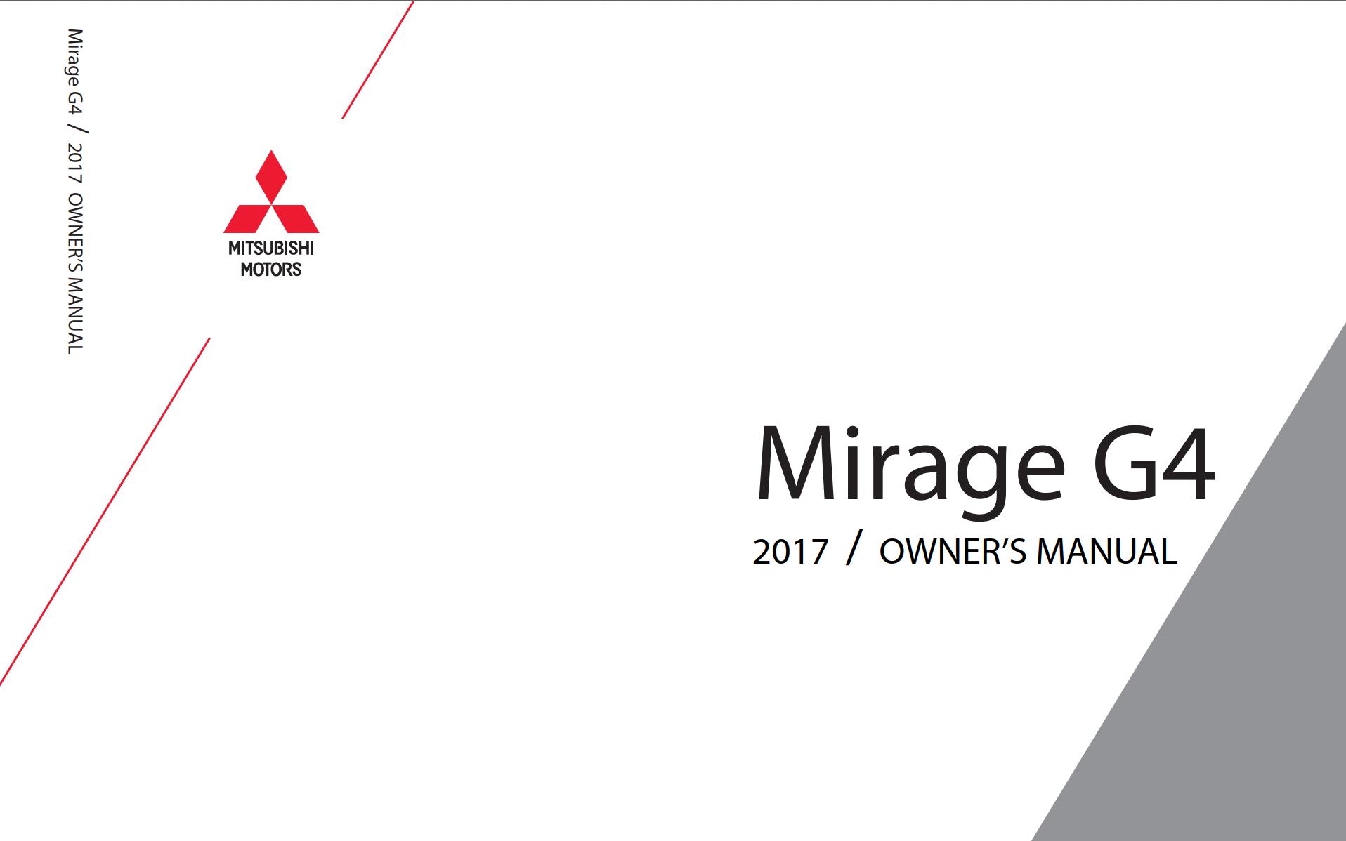 Mitsubishi Mirage G4 2017 Owner S