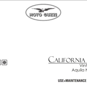 Moto Guzzi California Vintage Aquila Nera 2010 Owner’s Manual