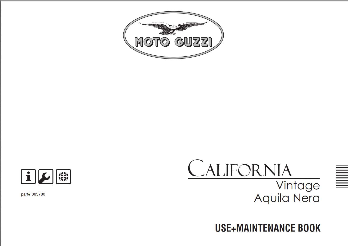 Moto Guzzi California Vintage Aquila Nera 2010 Owner’s Manual
