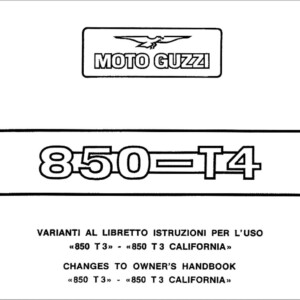 Moto Guzzi T4 T3 2004 Owner’s Manual