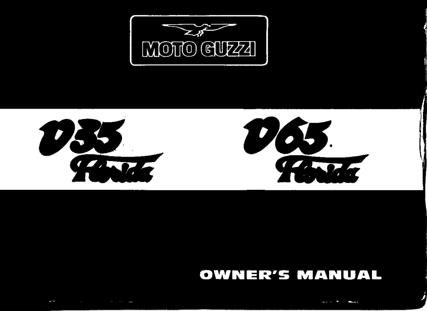 Moto Guzzi V35 Florida V65 Florida 1991 Owner’s Manual