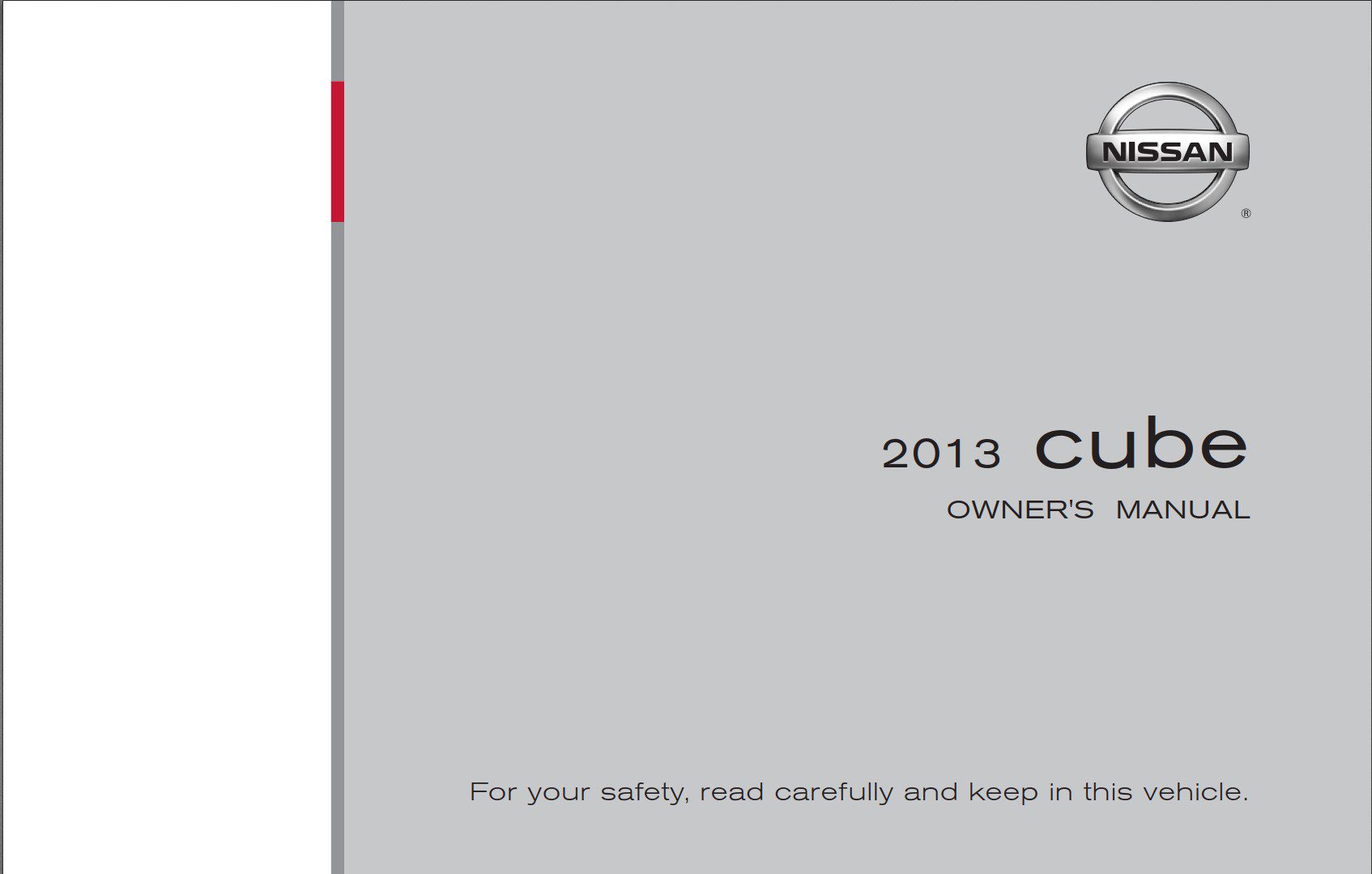 Nissan Cube 2013 Owner's Manual