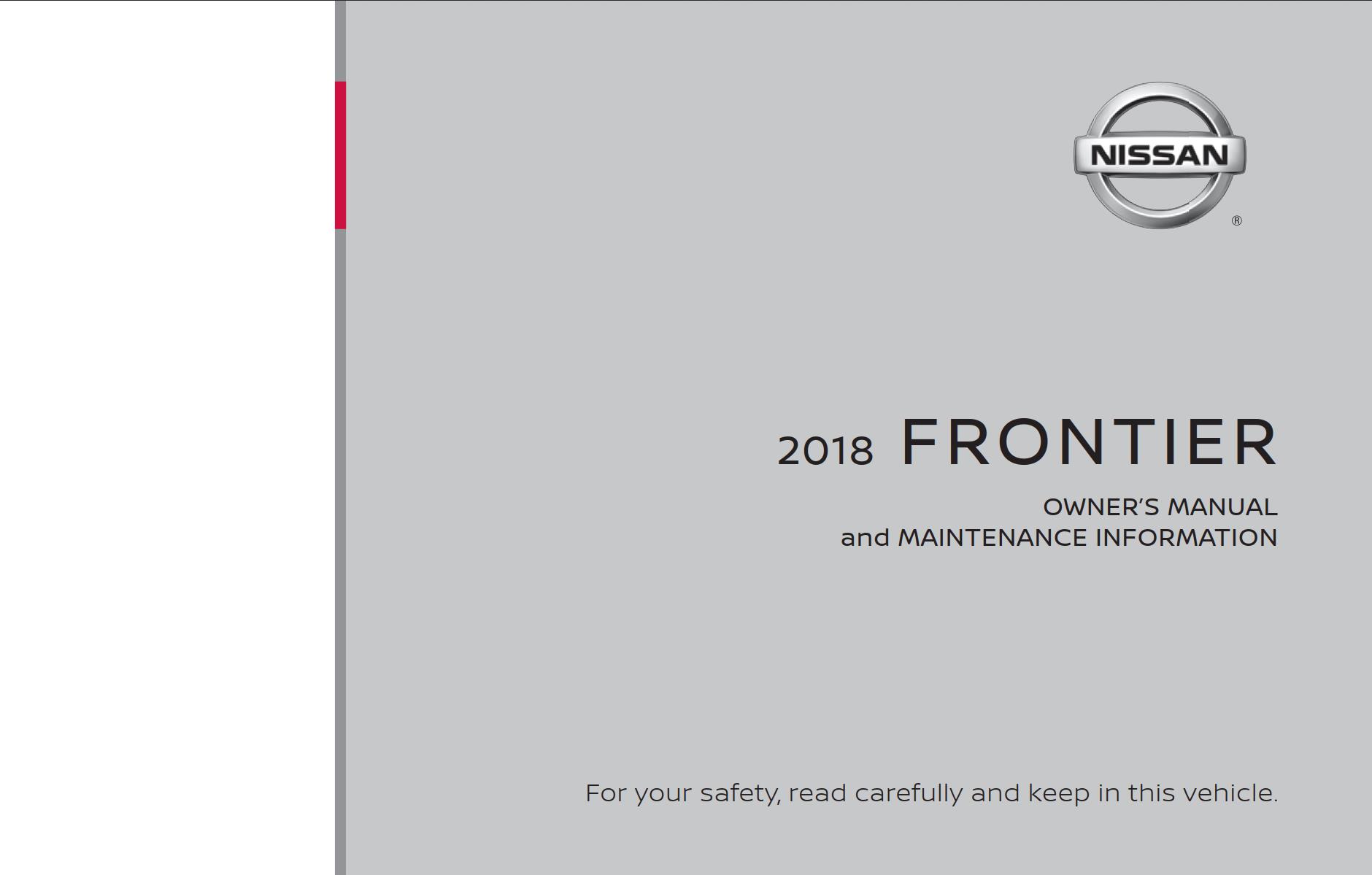 Nissan Frontier 2018 Owner's Manual