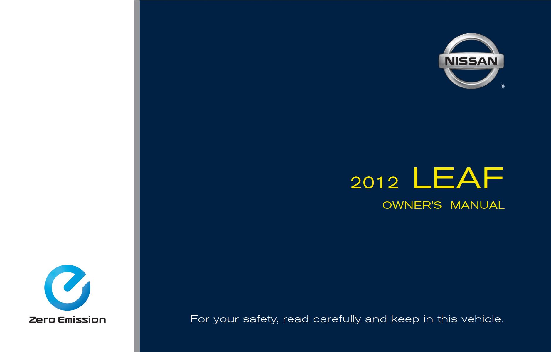 Nissan LEAF 2012 Owner's Manual