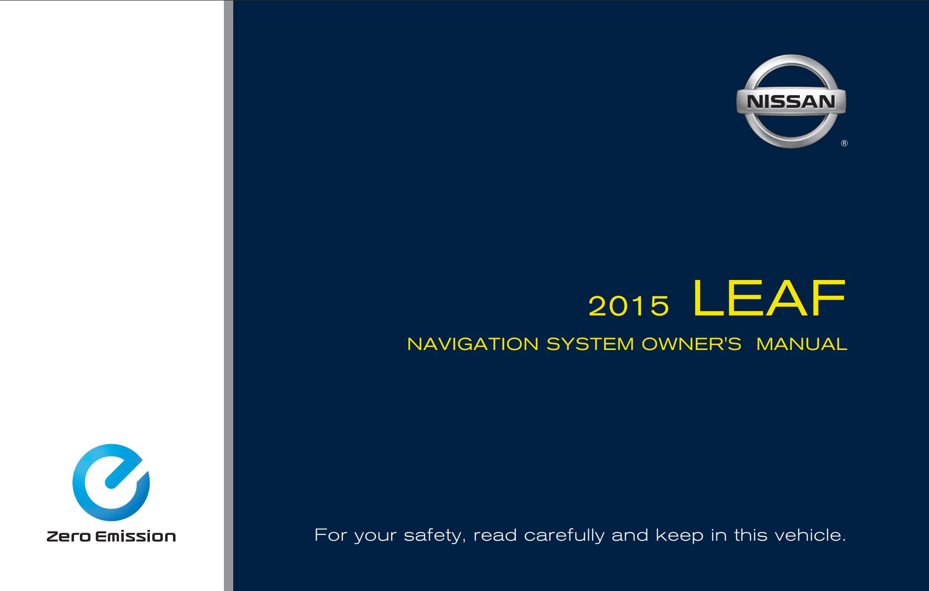 Nissan LEAF 2015 Navigation Manual