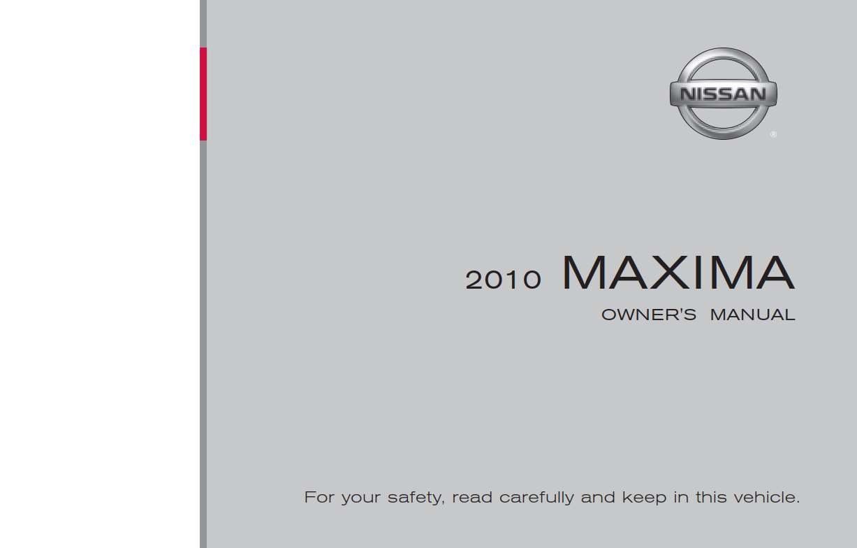 Nissan Maxima 2010 Owner's Manual