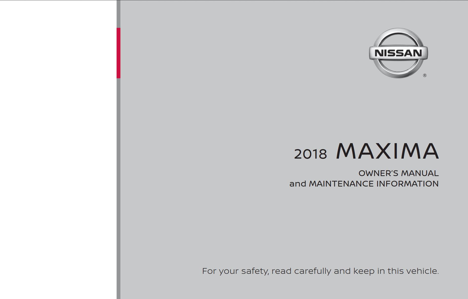 Nissan Maxima 2018 Owner's Manual