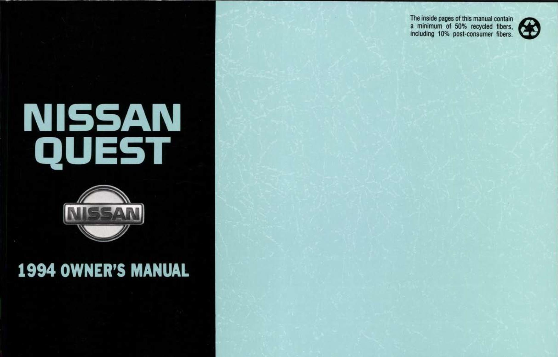 Nissan Quest 1994 Owner’s Manual