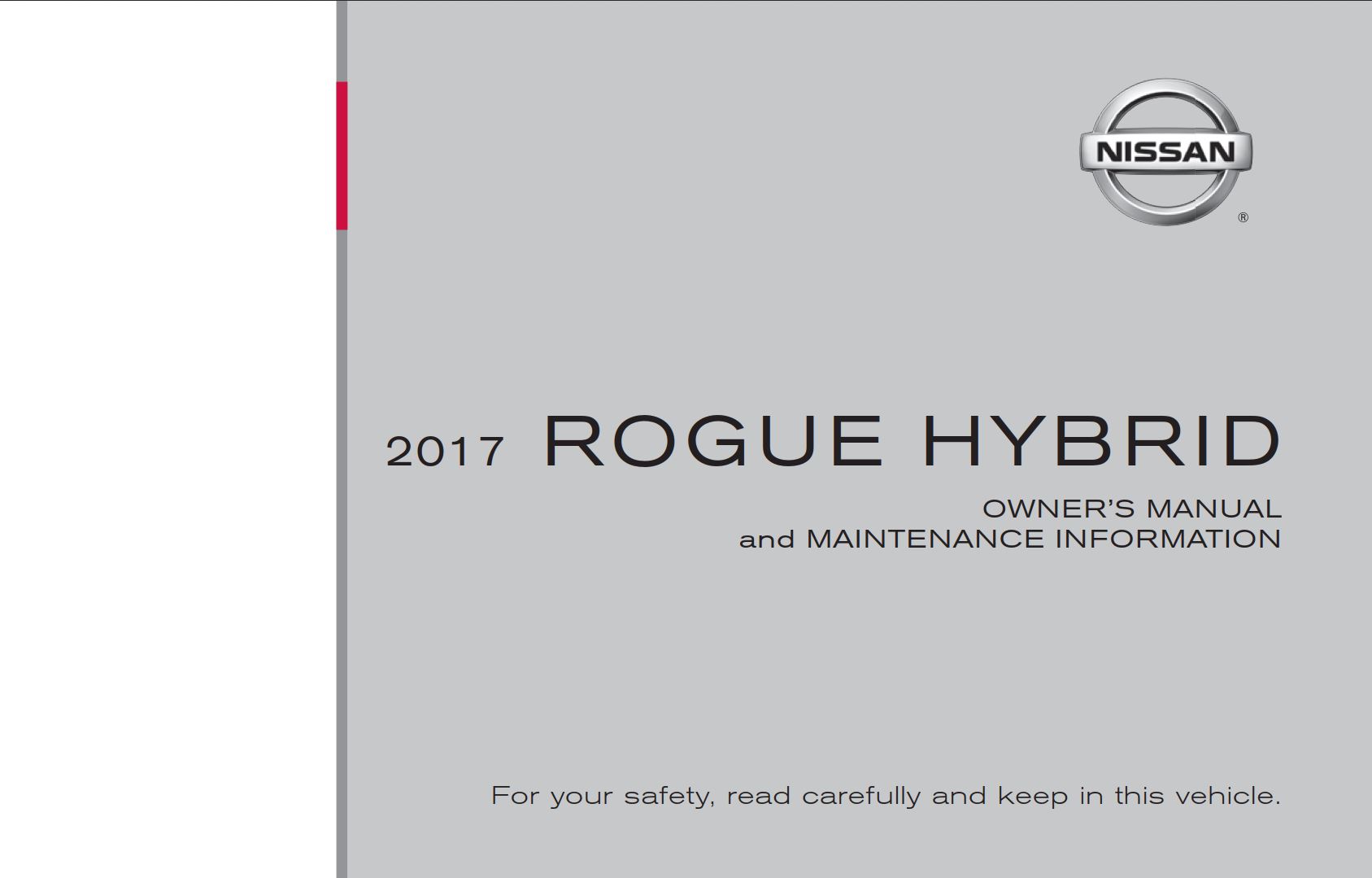 Nissan Rogue Hybrid 2017 Owner’s Manual PDF for FREE