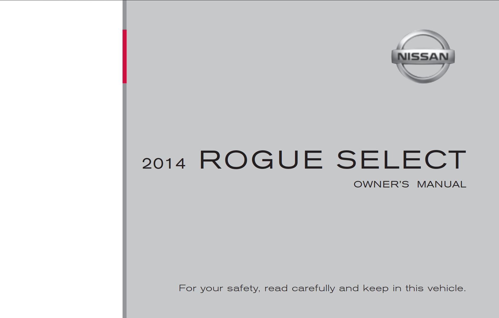Nissan Rogue Select 2014 Owner's Manual