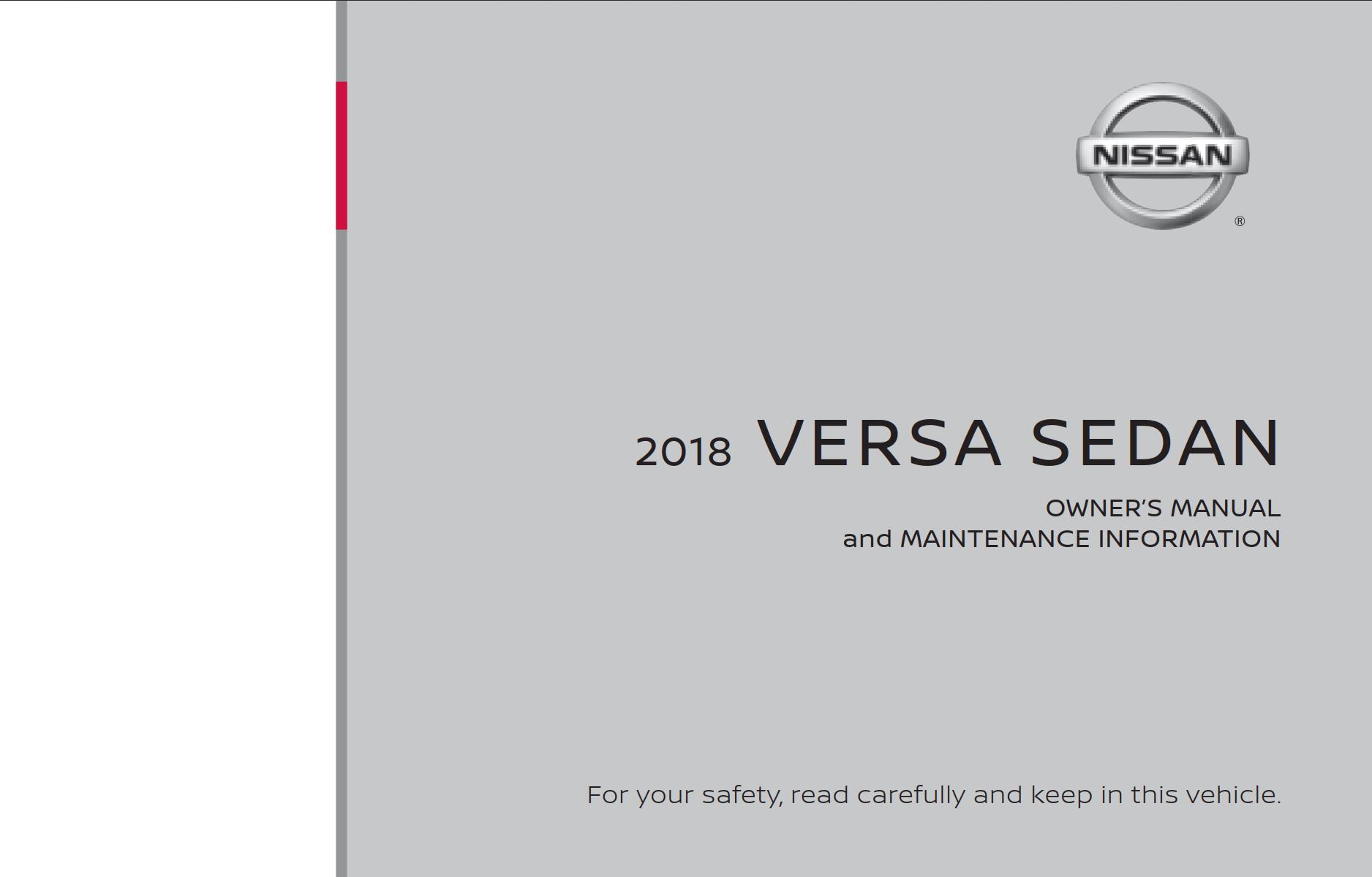 Nissan Versa 2018 Owner's Manual
