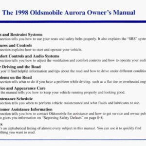 Oldsmobile Aurora 1998 Owner's Manual