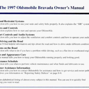 Oldsmobile Bravada 1997 Owner's Manual