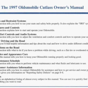 Oldsmobile Cutlass 1997 Owner's Manual
