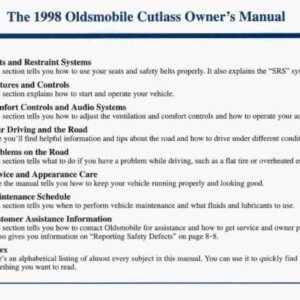 Oldsmobile Cutlass 1998 Owner's Manual