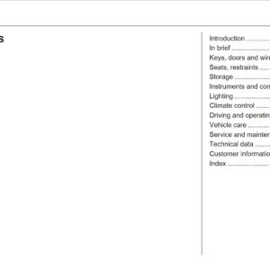 Opel Vivaro 2011 Owner's Manual