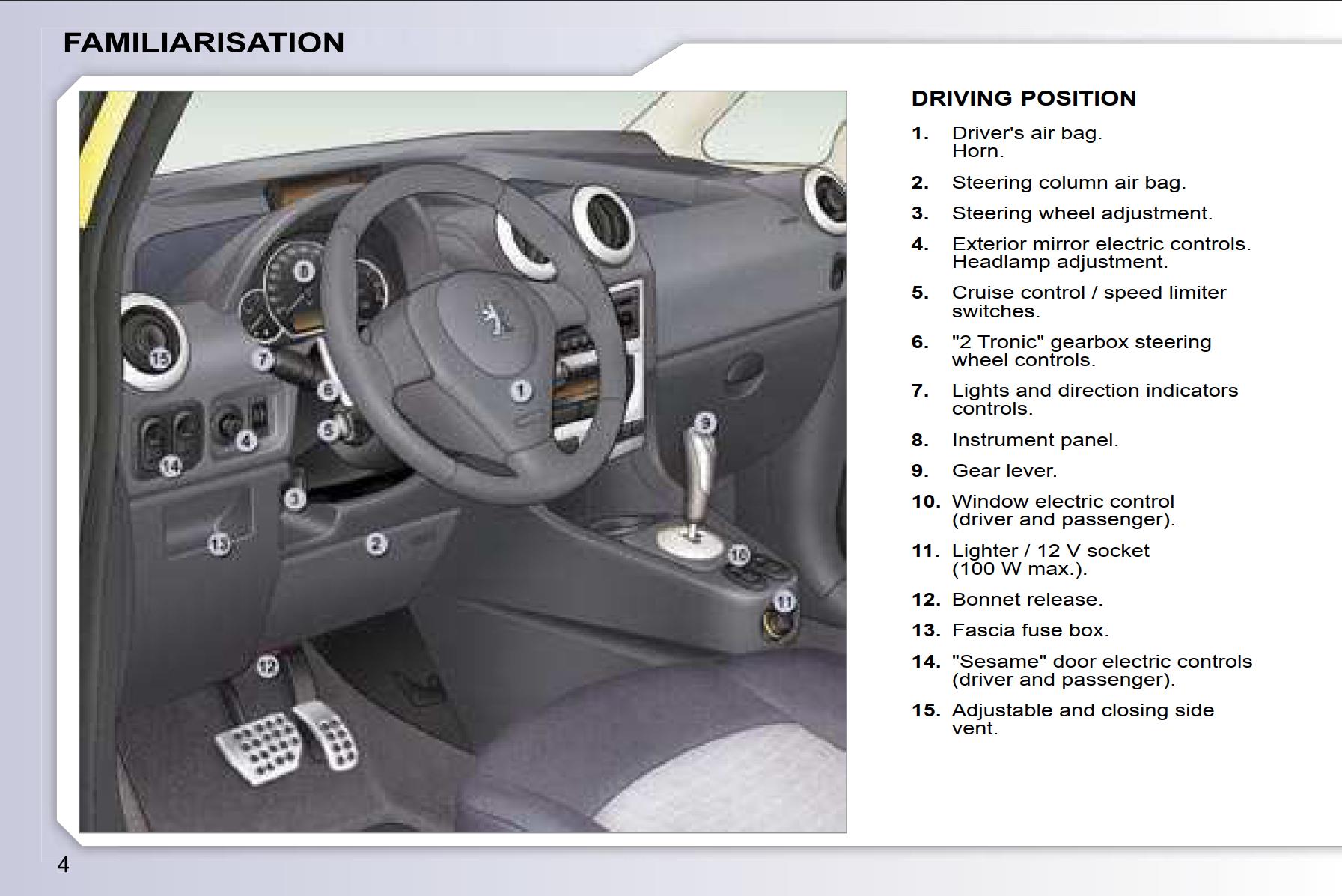 Peugeot 1007 Dag 2007 Owner's Manual