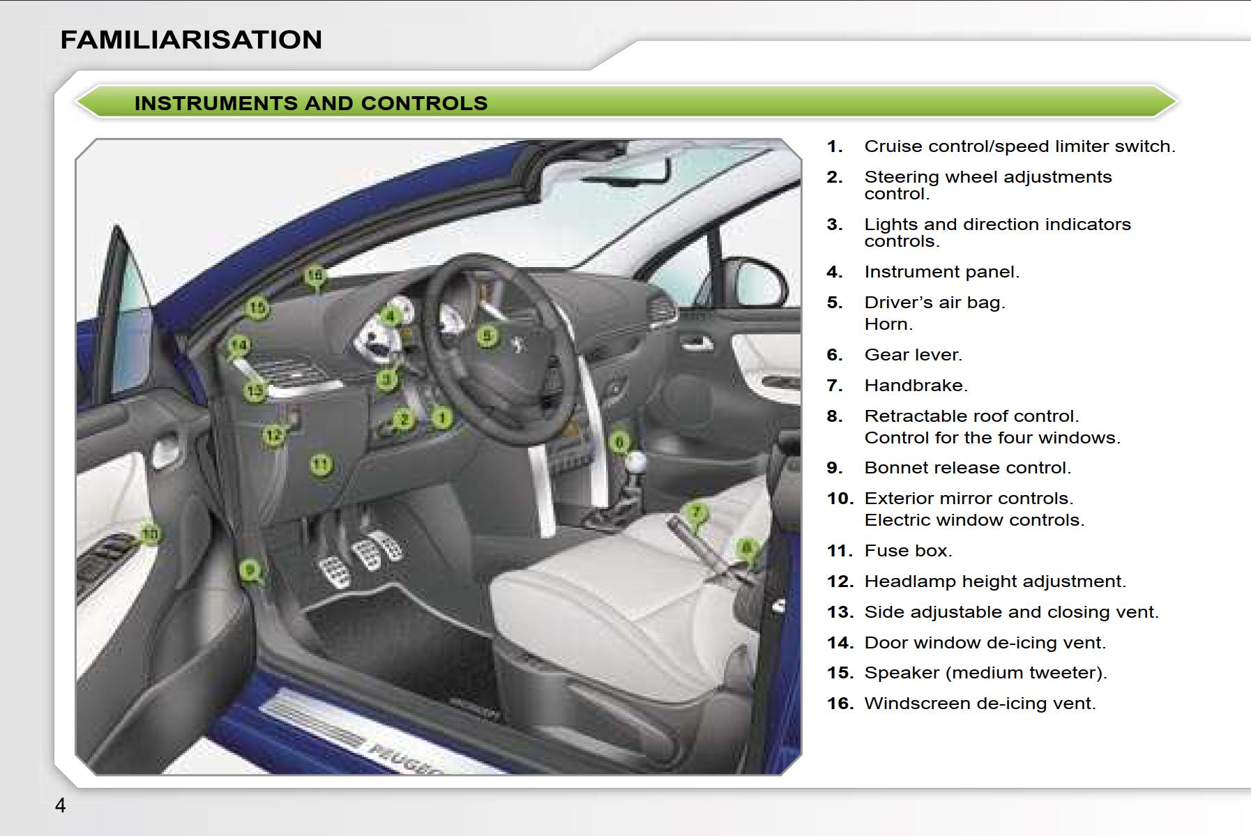 Peugeot 207 CC Dag 2007 Owner's Manual