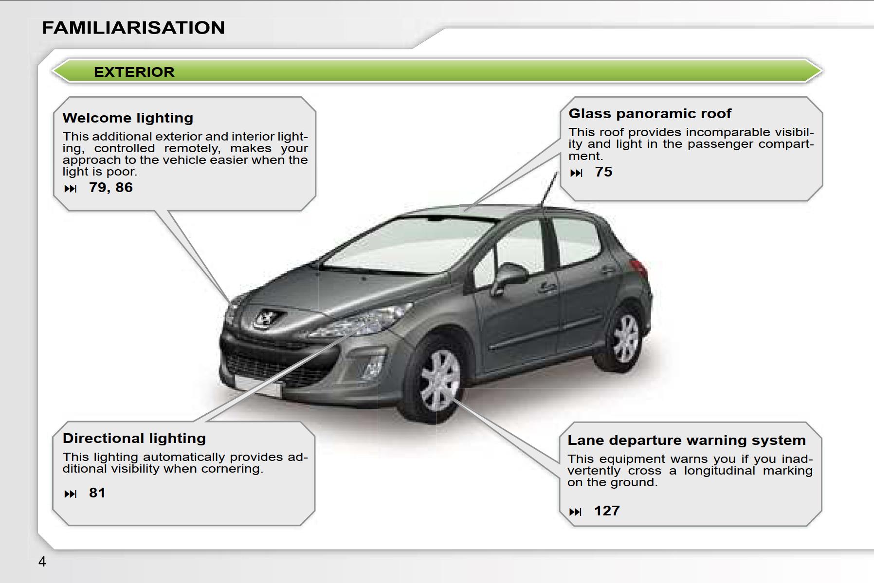 Peugeot 308 Dag 2007 Owner's Manual