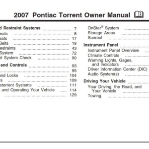 Pontiac Torrent 2007 Owner's Manual