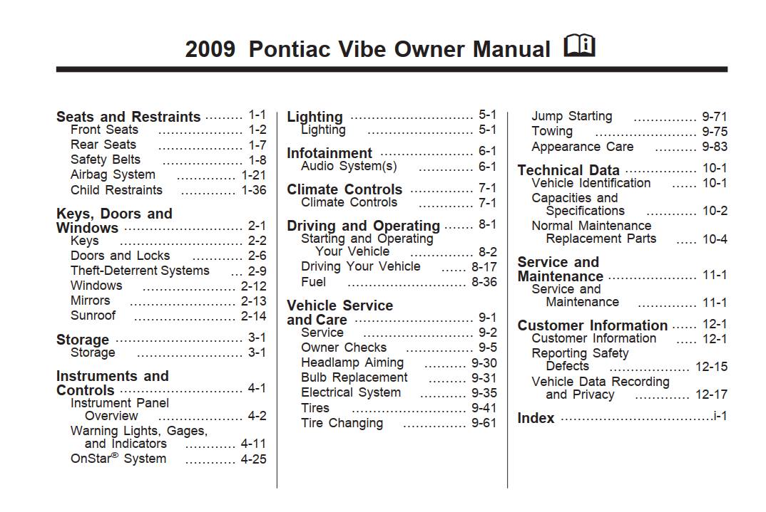 2004 pontiac vibe service manual