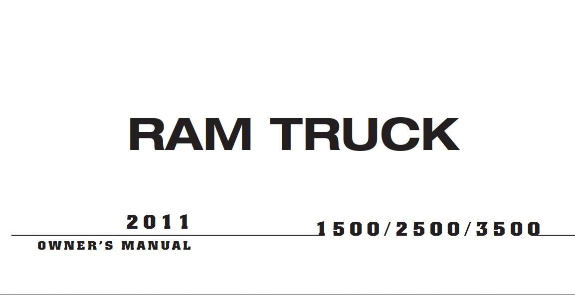 Ram 1500-2500-3500 2011 Owner's Manual – PDF Download