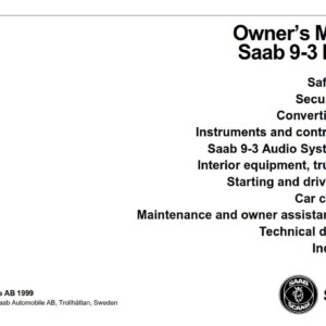 Saab 9-3 2000 Owner's Manual