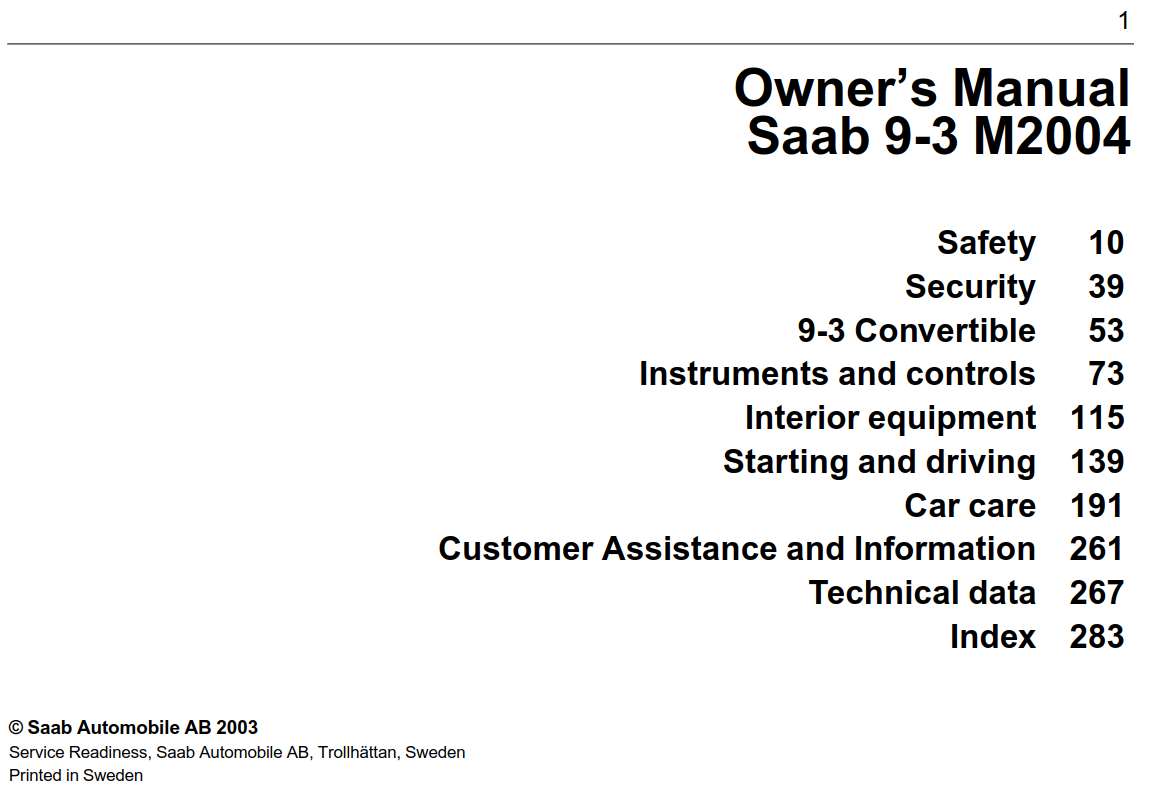 2003 Saab Linear Factory Repair Manual